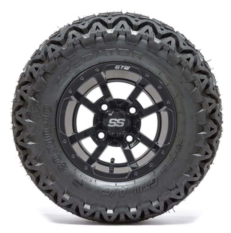 Picture of 10” GTW Storm Trooper Black Wheels with 20” Predator A/T Tires – Set of 4